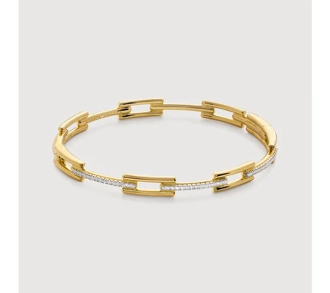 Gold Vermeil MV Signature™ Link Diamond Slim Bangle - Lab Grown Diamond