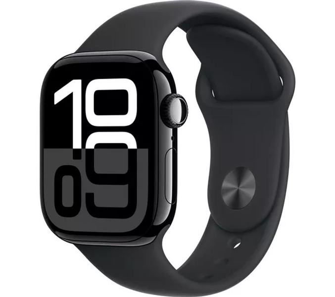 APPLE Watch Series 10 - 42 mm Jet Black Aluminium Case with Black Sport Band, M/L