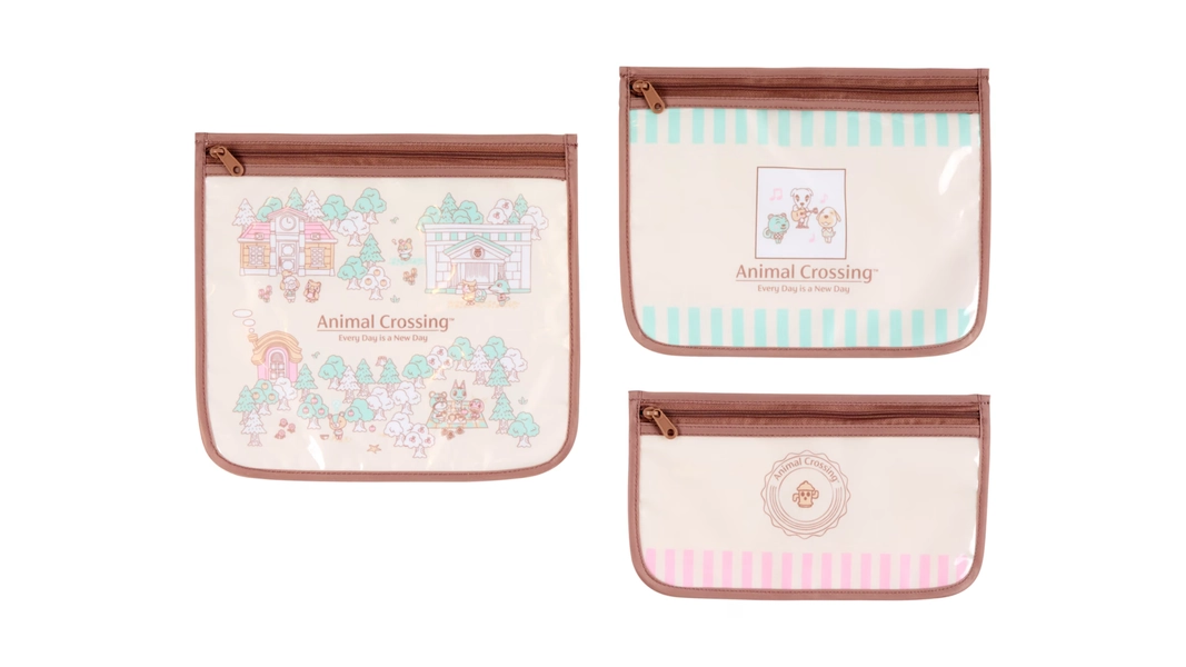 Animal Crossing™ Fall Clear Travel Bag Set of 3 - Green/Pink - Nintendo Official Site