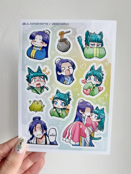 A6 Maomao and Jinshi sticker sheet
