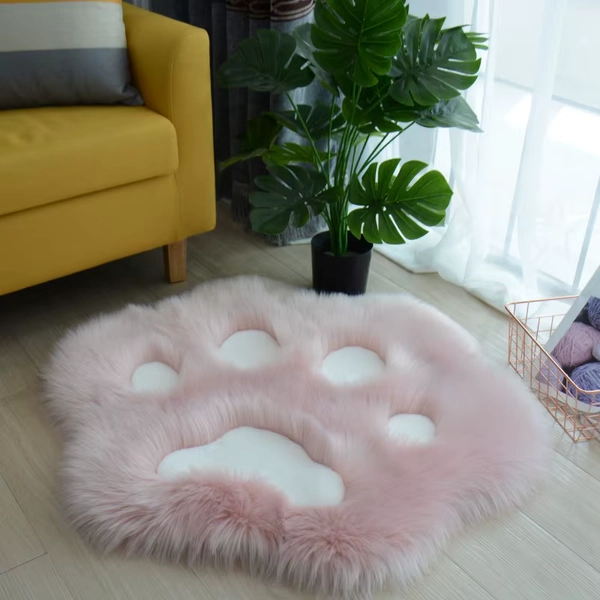 Alfombra de felpa suave con patrón de Pata de Gato encantador, alfombras para el hogar, sala de estar - AliExpress 15