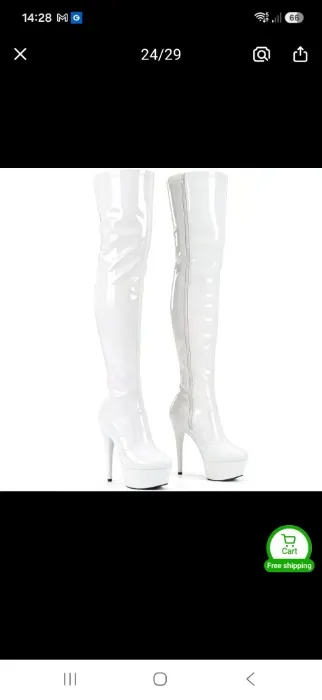 White thigh boots