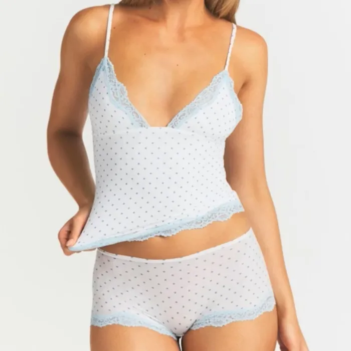 💕🔥LACE TRIANGLE CAMI AND BOY SHORT SET