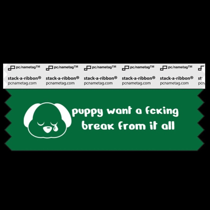 Puppy Break Badge Ribbon