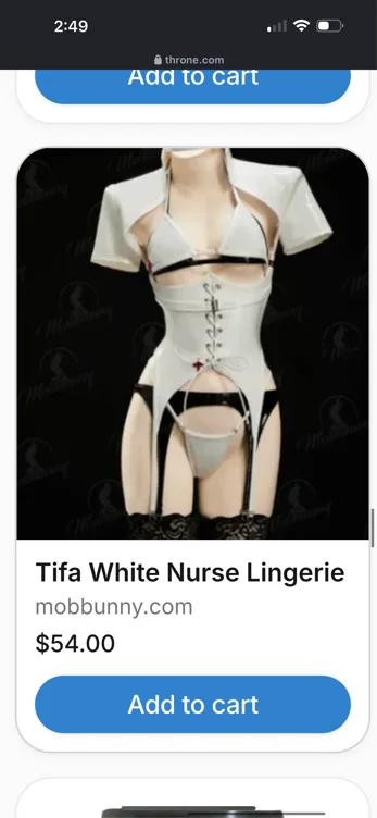 Tifa Derivative Sexy Cosplay Lingerie White Nurse Uniform Cut Out Bodysuit with Black and White Bra and Thong
