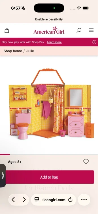 Julie's™ Groovy Bathroom for 18-inch Dolls (Historical Characters)