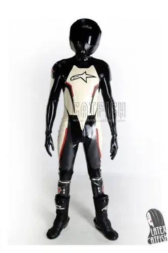Men's T-Age Style Moto Latex Biker Catsuit