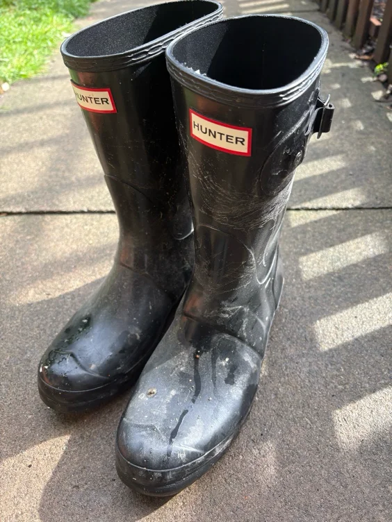 Welly boot cleaning