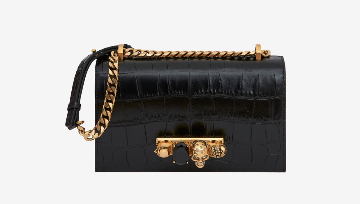 Women's Jewelled Satchel in Black