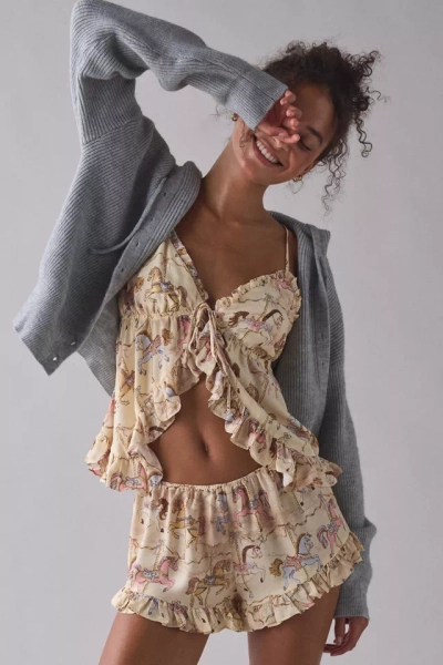 Out From Under Daydream Satin Flyaway Cami + Micro Short PJ Set