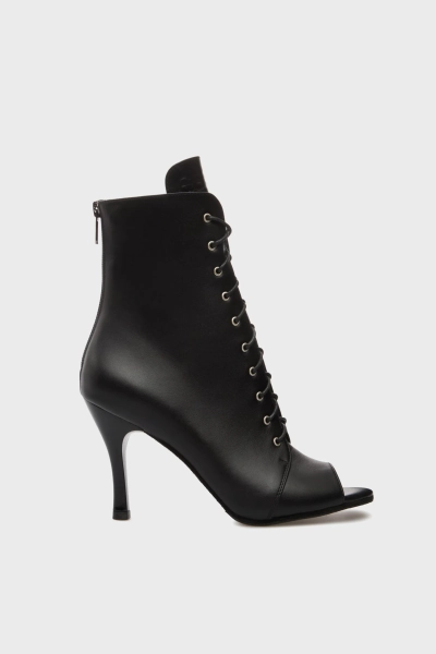 Leather High Heels for Dance in Raven Black | Queen Wear