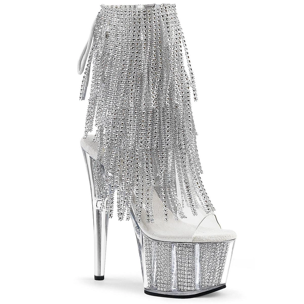 Pleaser Womens Ankle Boots Adore-1017srs Clr-slv Rs/slv Srs