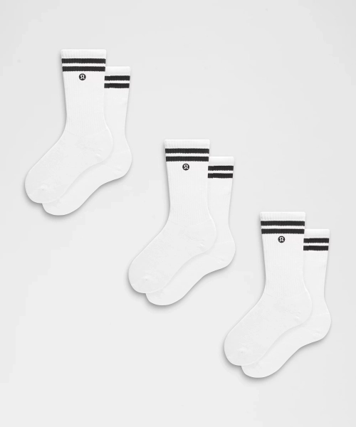Chaussettes mi-mollet s *Rayures - White/Black - G