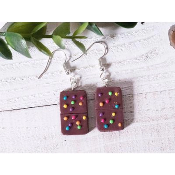 Handmade Brownie Earrings Quirky Polymer Food Jewelry