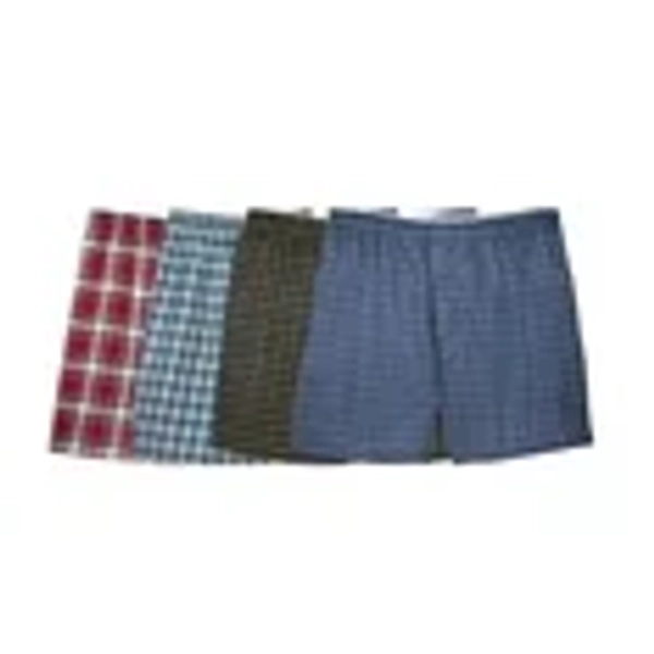 Fruit Of The Loom Mens Woven Tartar Boxers 4 Pack, 2XL, Assorted
