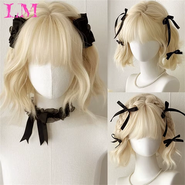 Lm Vrouwen Grey Golvende Bob Pruiken Met Pony Korte Blonde Ombre Synthetische Pruik Met Donkere Wortels Natuurlijk Haar Voor Dagelijks Gebruik - AliExpress 