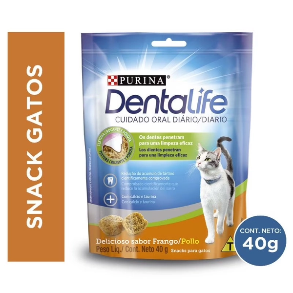 Snack Gato Adulto Dental Sabor Pollo Bolsa, 40 g