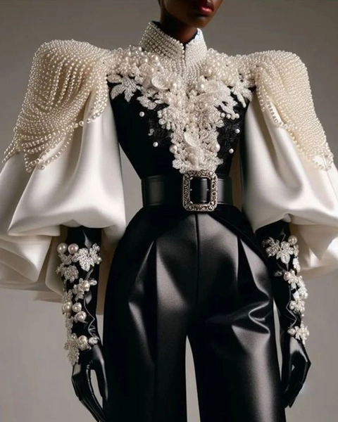 Luxe Beaded Sequin Long Sleeve Top