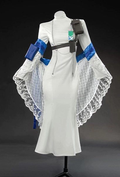 Goddess of Victory: Nikke Arcana Cosplay Costume Dress Shawl with Belt Set and Pouches