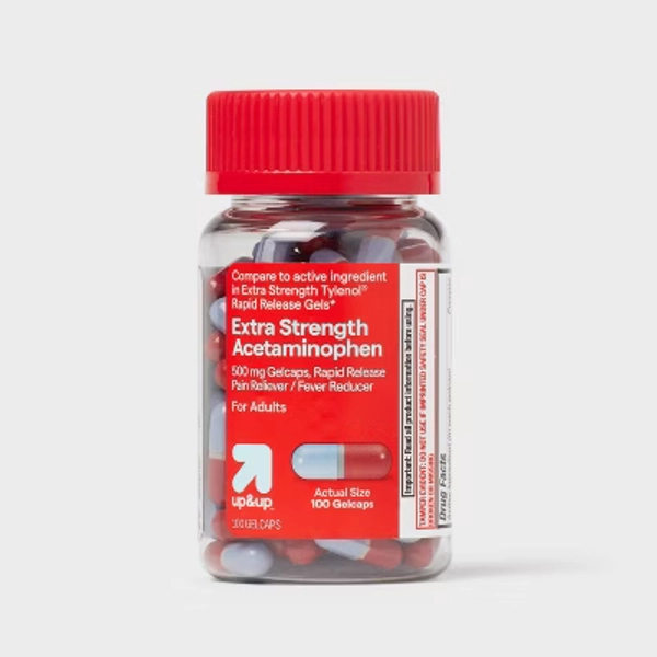 Acetaminophen Extra Strength Pain Reliever + Fever Reducer Quick Release Gelcaps - 100ct - up&up™