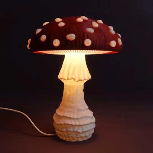 Lampe champignon - Amanite mouche faite main, décoration d'intérieur fantaisiste, éclairage LED respectueux de l'environnement, cadeau parfait pour le