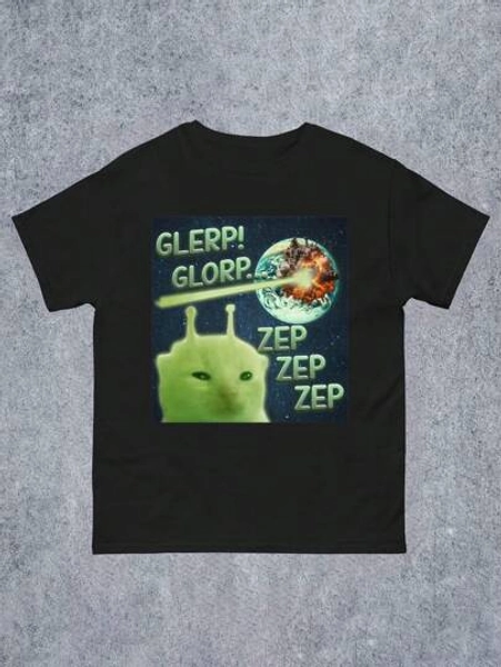 Glimmora Glerp Glorp Engraçado Alien Tipografia Impressão T-shirt Feminina, Para Primavera