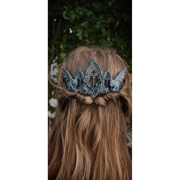 Gargoyle Cathedral Back Crown Hair Accessory