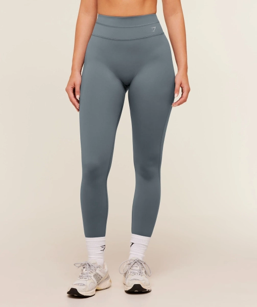 Gymshark Crossover Back Leggings - Iron Blue