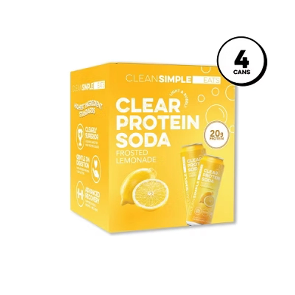 Clean Simple Eats Clear Protein Soda Frosted Lemonade - 4pk/16 fl oz Cans