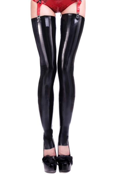 Deluxe Footless Latex Stockings