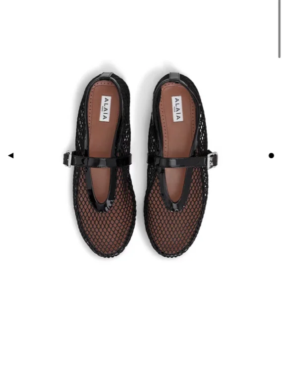 
        ALAÏA BLACK BALLET FLATS IN FISHNET | ALAÏA US
    
