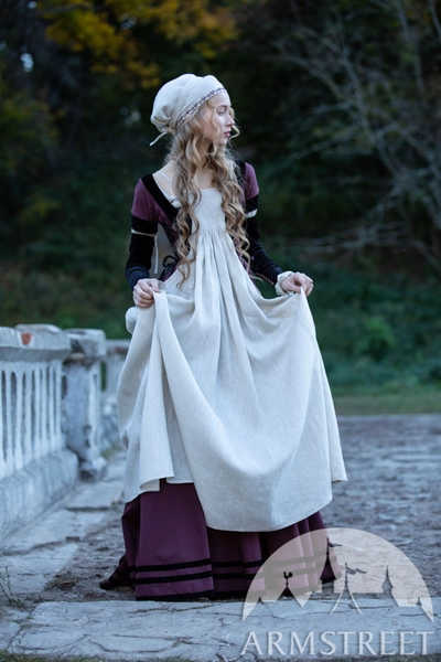 Female costume “Renaissance memories” with dress, chemise, apron and cap