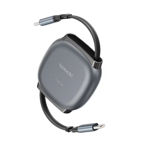 Toocki 100W Retractable USB-C Cable, 480Mbps Fast Charging & Data Sync for iPhone 17/16/15 Pro Max, Samsung Galaxy, MacBook, iPad, 3.3ft - Walmart.com