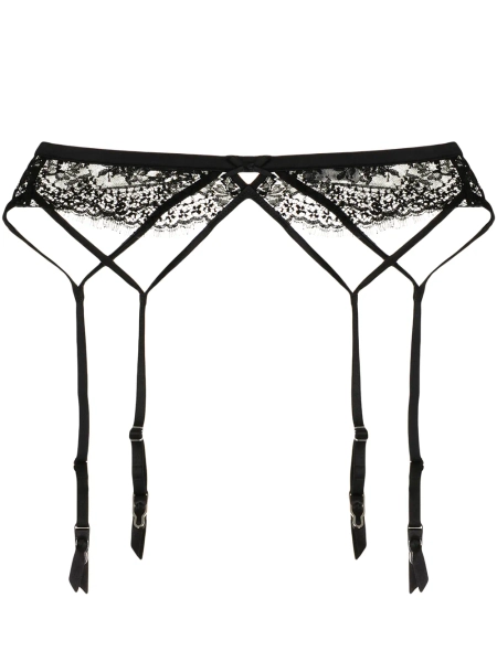 Fleur Du Mal Frankie lace strappy garter - Black 4