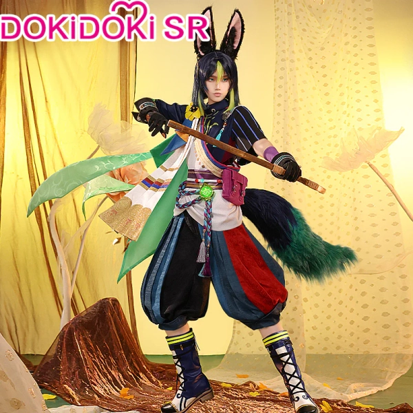 【Size S-2XL】DokiDoki-SR Game Genshin Impact Cosplay Tighnari Costume Dendro Sumeru / Shoes - Costume only-S-Ready For Ship