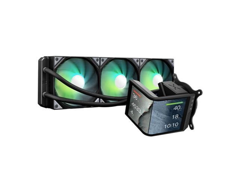 TRYX Panorama SE 360 ARGB 360mm AIO Rotatable 6.67'' AMOLED Curved Screen 3D Anamorphic Effect Customizable AIO Cooler 360mm Asetek Adela 280w TDP