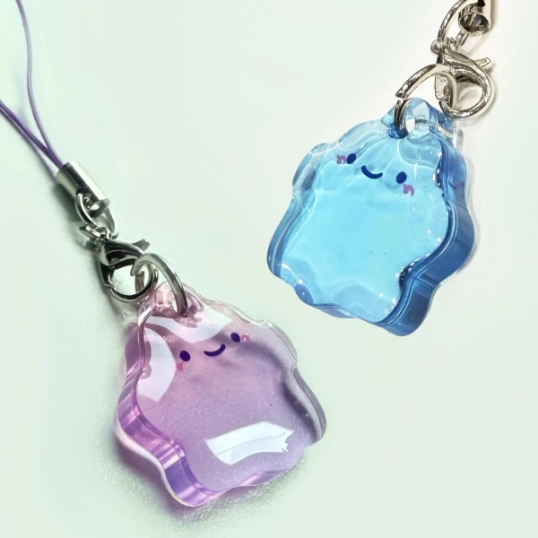 Ditto Charm | 1" Double-sided Translucent Gradient Epoxy Keychain - Etsy