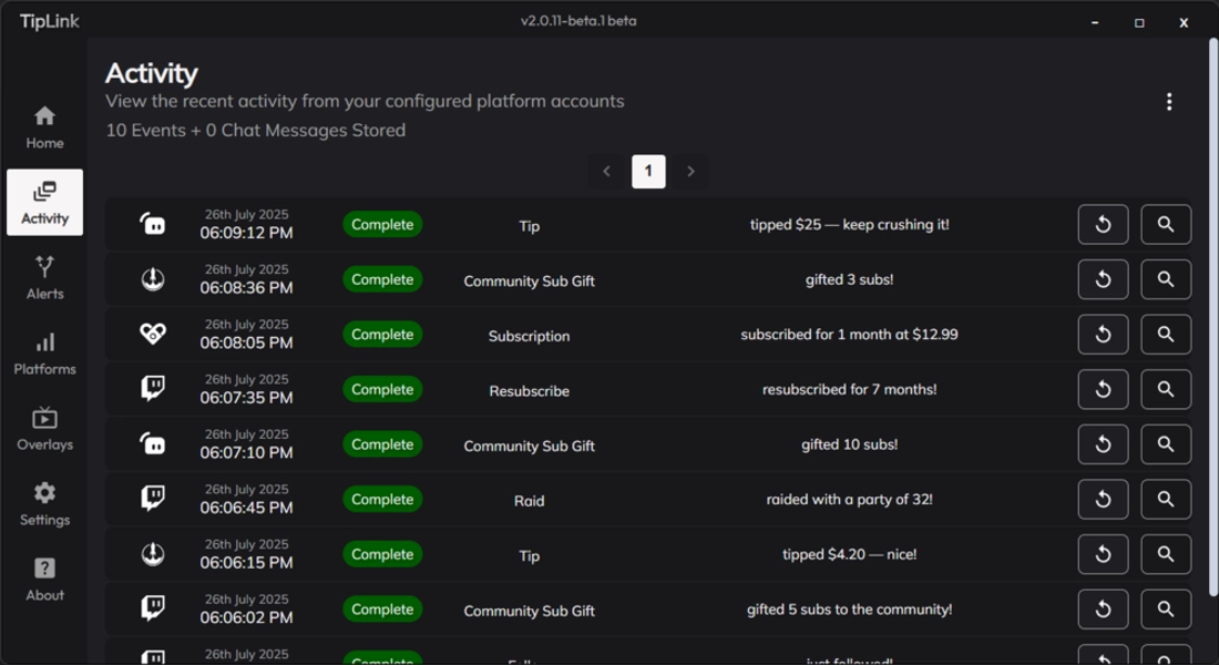 TipLink - Twitch, Kick, VRChat, Fansly, Joystick.TV, Streamlabs, StreamElements, Discord, OSC Integration