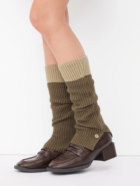 TWO-TONE BUTTON LEG WARMERS