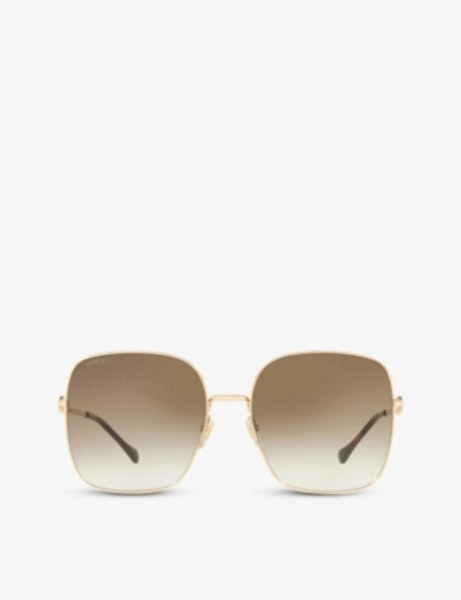GG0879S square-frame glass and metal sunglasses