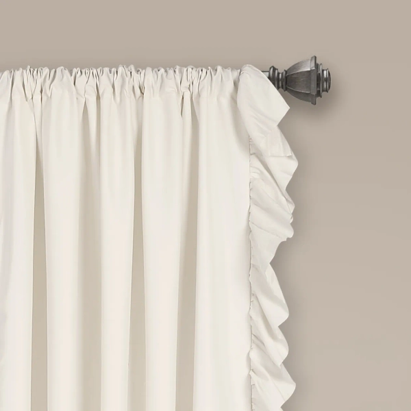 Ruffled Edge Curtain Panel Pair