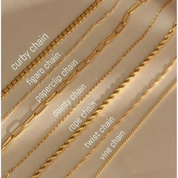 18K Gold Chain ANKLET, Cable Chain, Paperclip Chain, Twist Chain, Figaro Chain, Curb Chain, Dainty, WATERPROOF, Christmas Gift