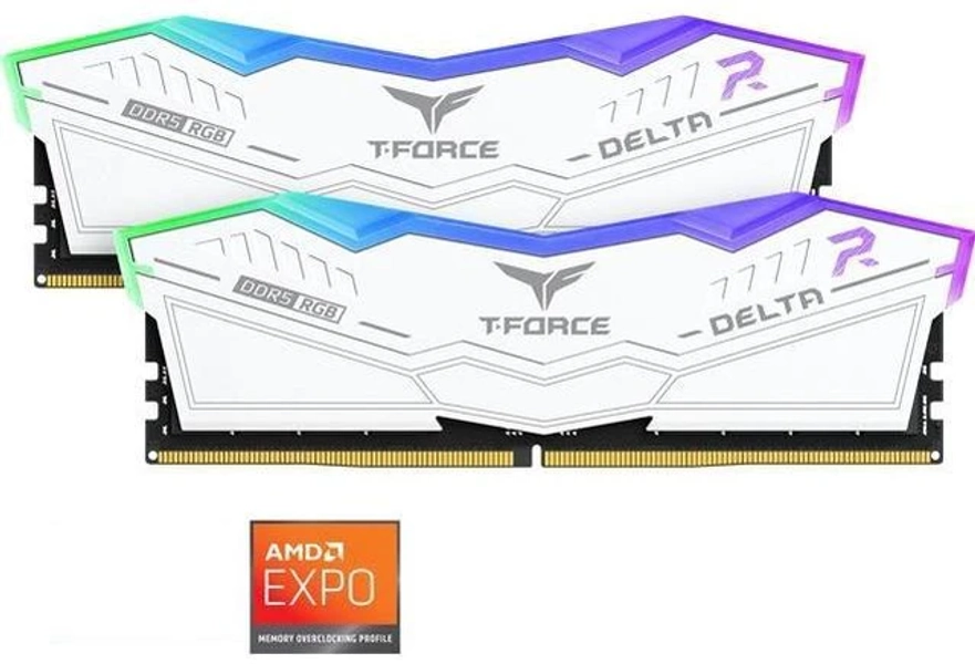 Team T-Force Delta RGB 32GB (2 x 16GB) 288-Pin PC RAM DDR5 6000 (PC5 48000) Desktop Memory Model FF4D532G6000HC38JDC01