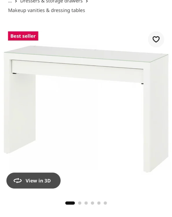 MALM Dressing table - white 47 1/4x16 1/8 "