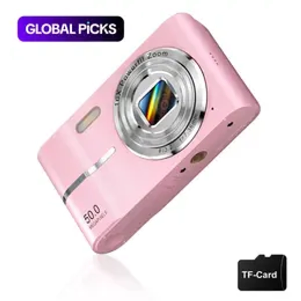 FHD 1080P Digital Camera with SD Card, 16X Digital Zoom, Portable Mini Point-and-Shoot Pocket Camera for Teens and Students, Gift Idea, Tech Gadgets #GLOBAL PICKS