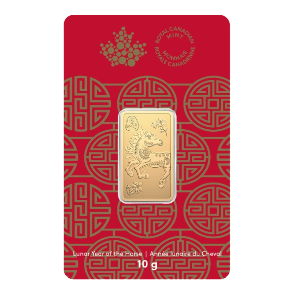 2026 Lunar Year of the Horse – 10 g 99.99% Pure Gold Bar (Premium Bullion)  | The Royal Canadian Mint