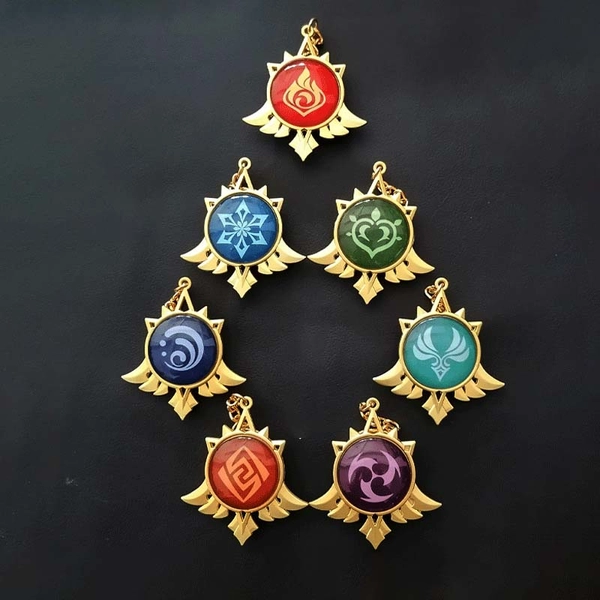 Mondstadt Vision Keychain Genshin Impact Gifts Genshin Elements - Pyro