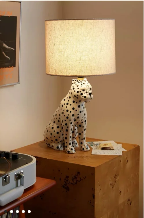 Cheetah Table Lamp - Black & White 