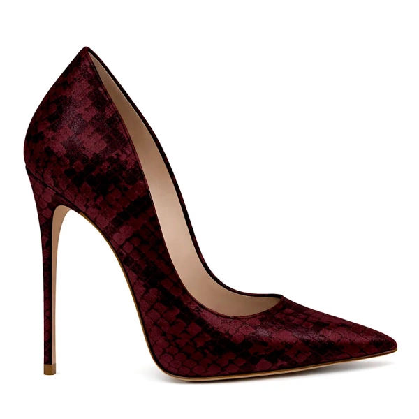 Scarpin Royalz Snake Salto Alto Fino Celine Vinho
