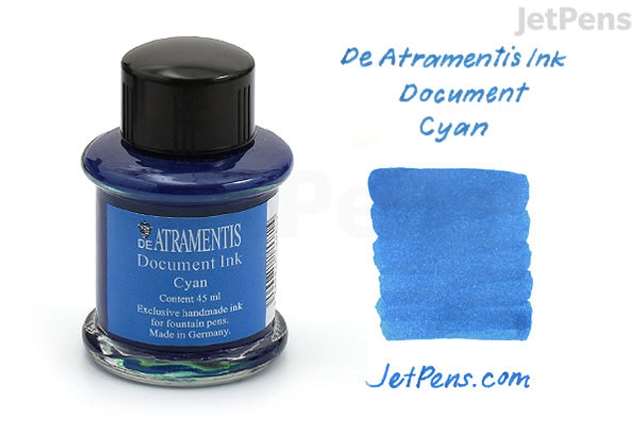De Atramentis Document Cyan Ink - 45 ml Bottle